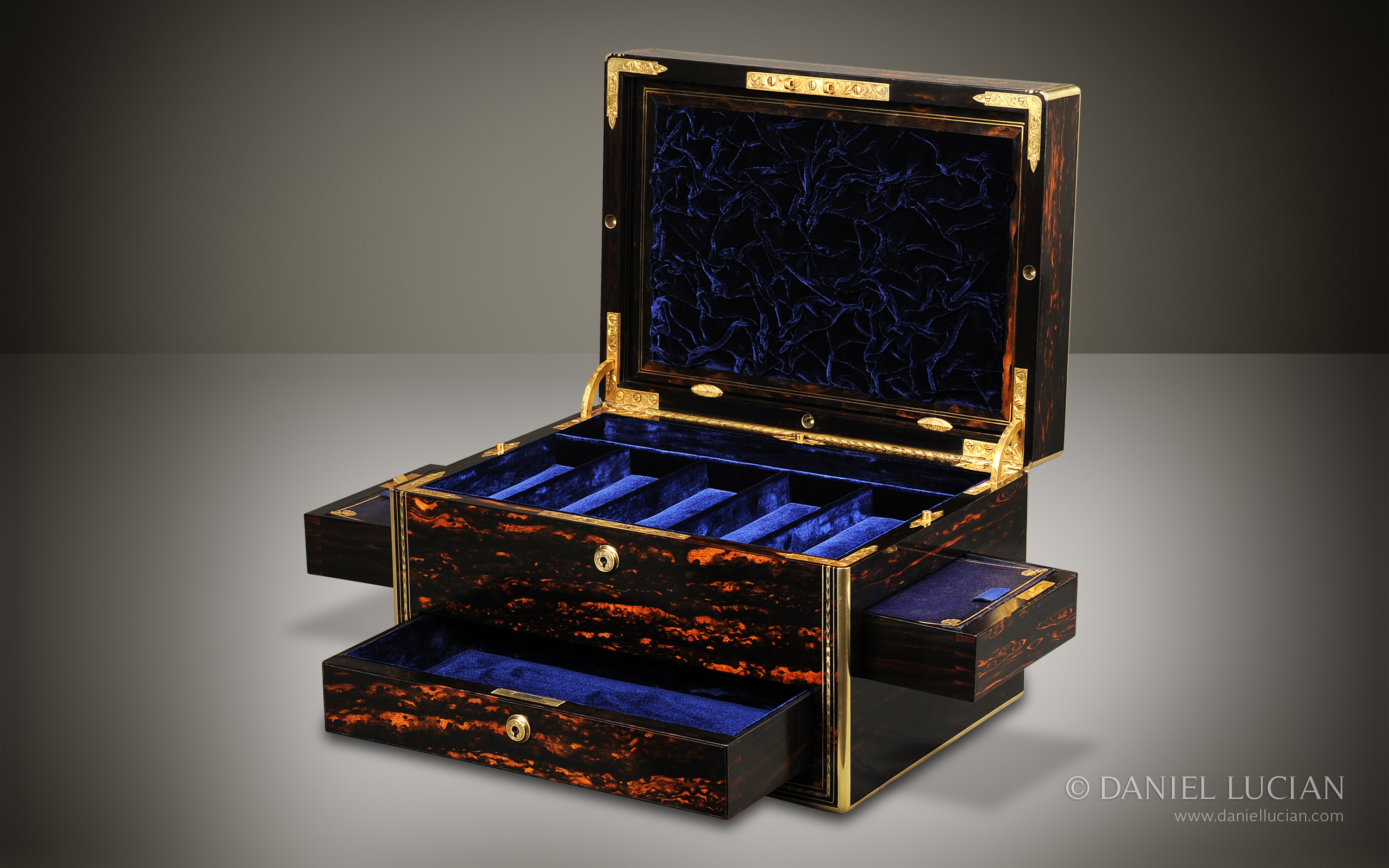 Antique Coromandel Box with Secret Floor and Compartments.