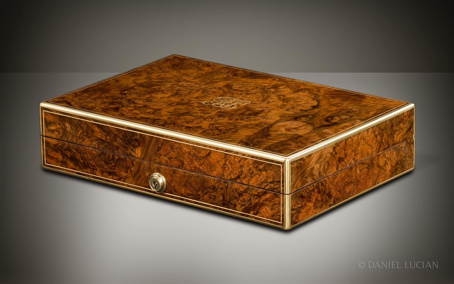 Antique Jewellery Box in Burr Walnut, by Edwards