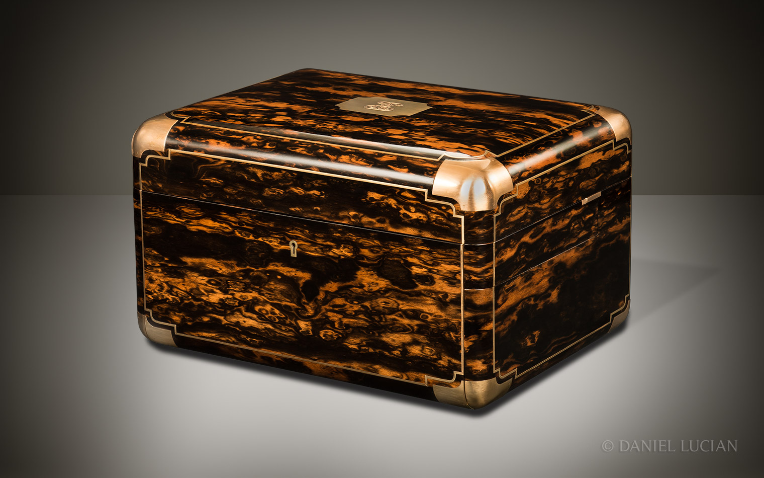 Antique Jewellery Box in Coromandel with Cantilever Mechanism