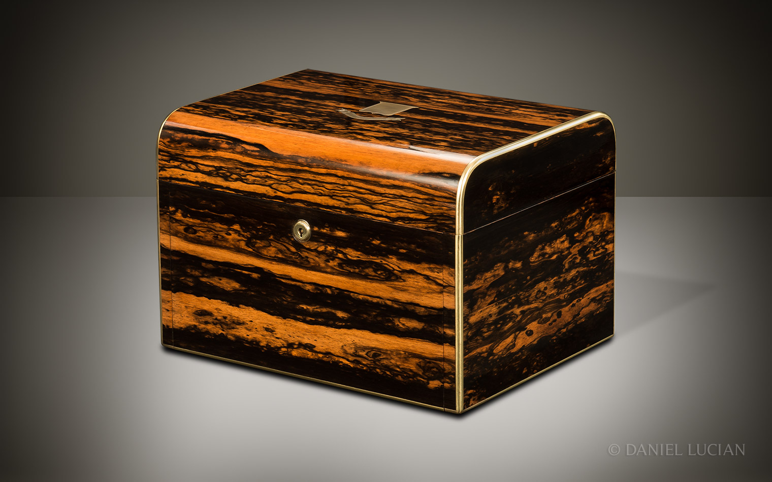 Antique Jewellery Box in Coromandel with Two Concealed Drawers