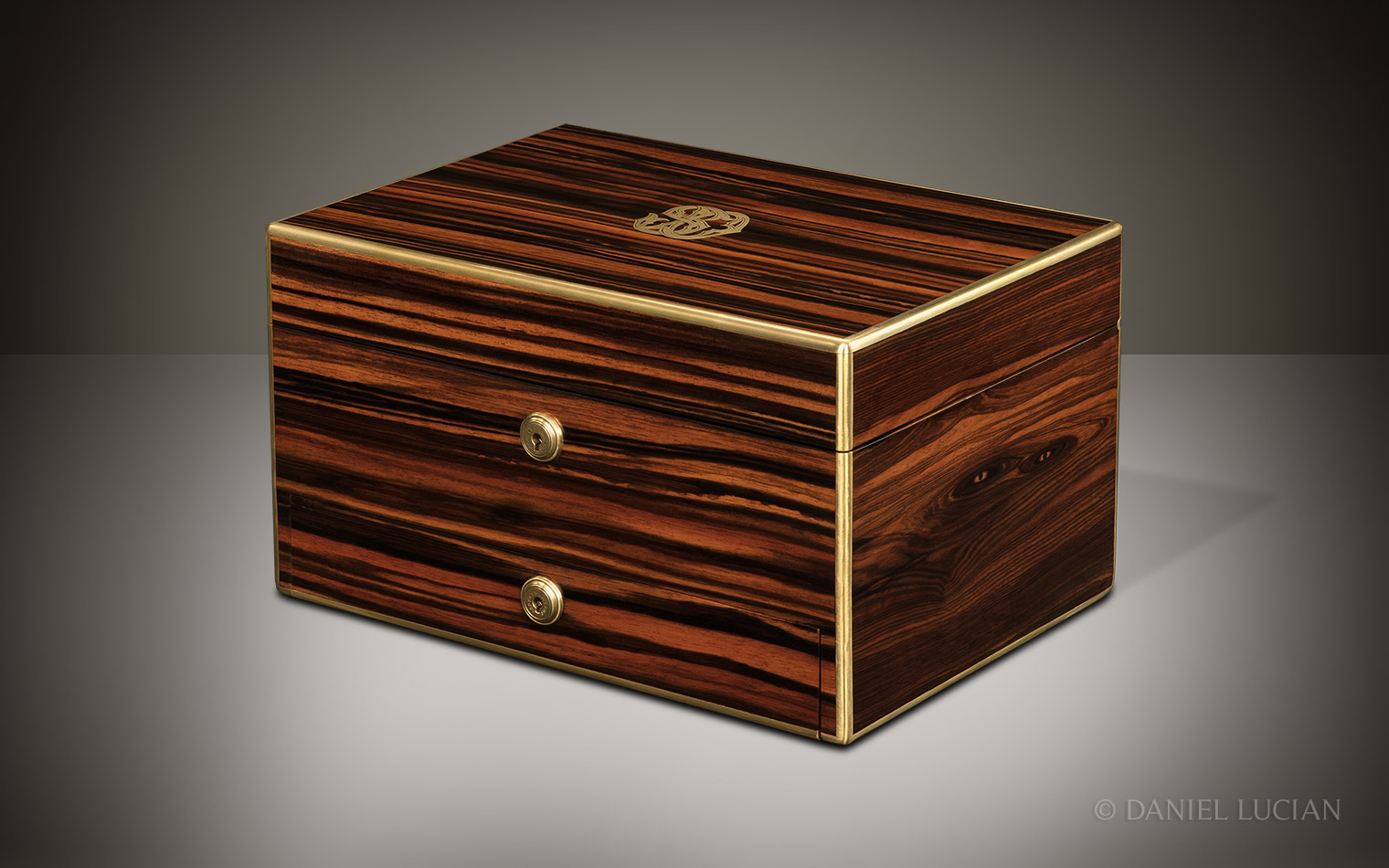 Antique Jewellery Box in Calamander, by Asprey