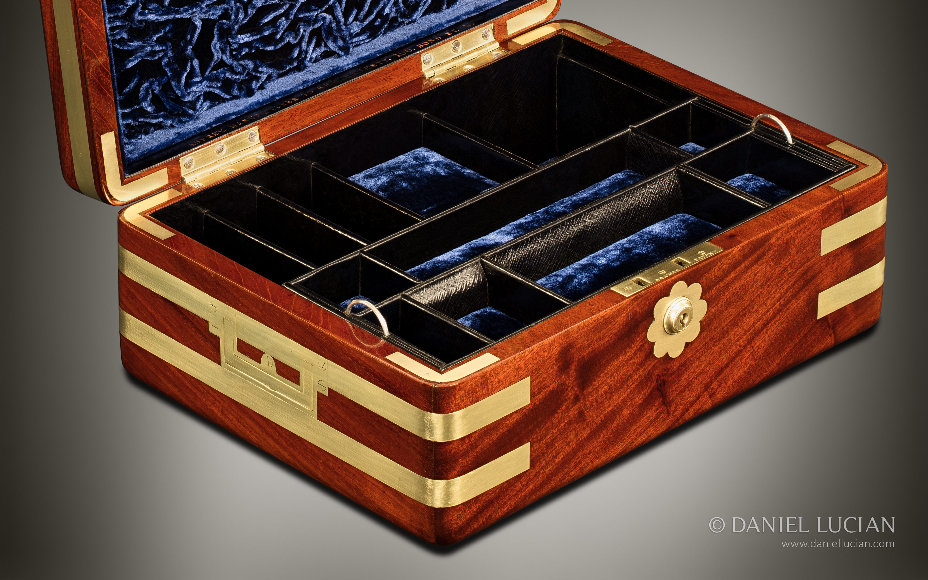 Antique Jewellery Box in Solid Mahogany, by Asprey.