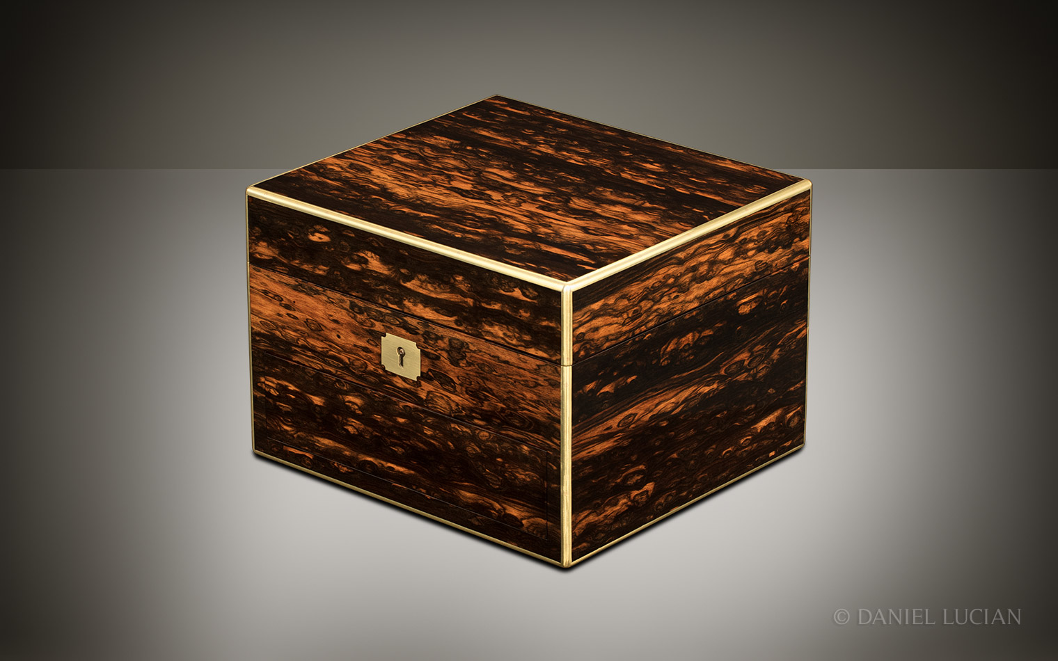 Miniature Antique Jewellery Box in Coromandel, by Betjemann & Sons