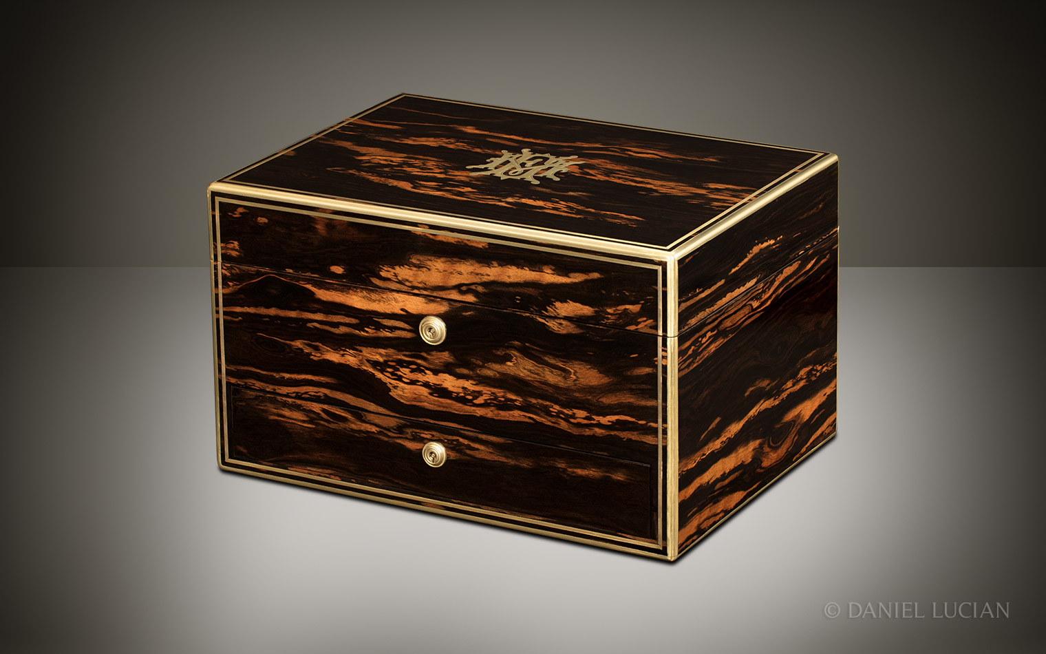 Antique Jewellery Box in Calamander, by Asprey