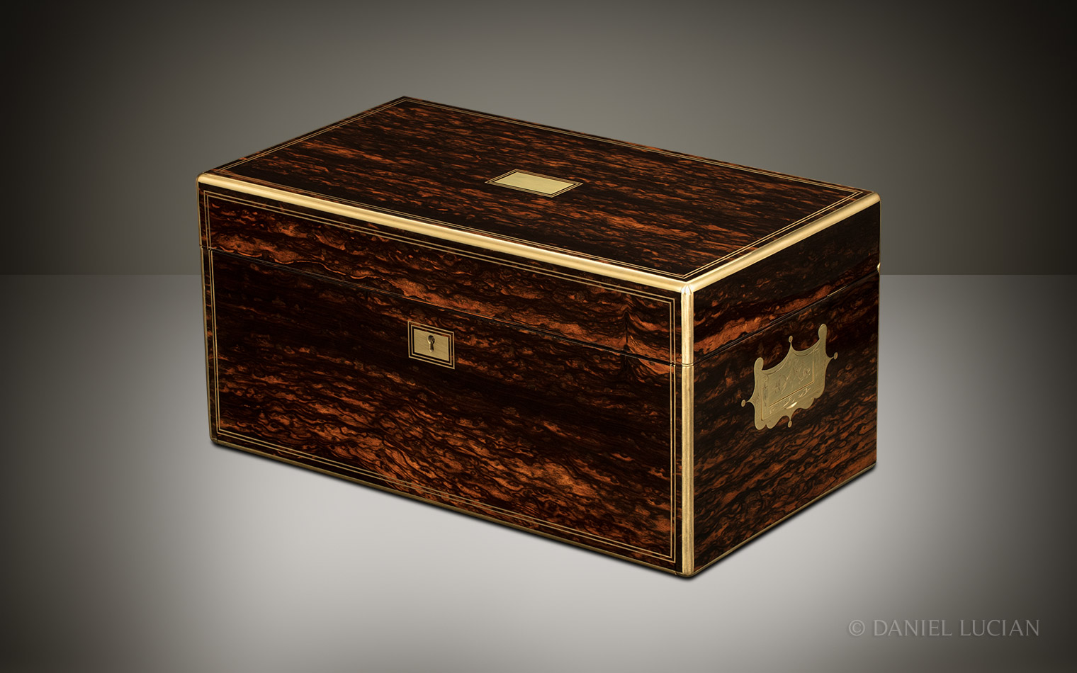 Antique Jewellery Box in Coromandel with Concealed Drawers, by Charles Asprey