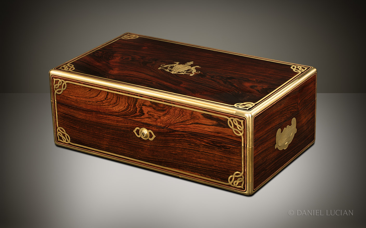 Extra Large French Antique Jewellery Box in Rosewood, by Louis Aucoc
