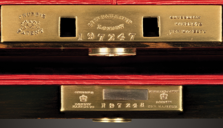 Top view of two Chubb ‘Definitive’ Detector locks from 1863.