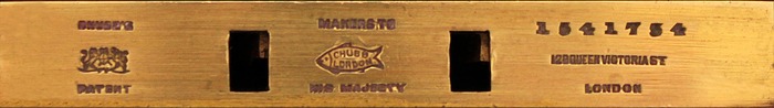 Chubb lock plate from an antique jewellery box by Asprey.