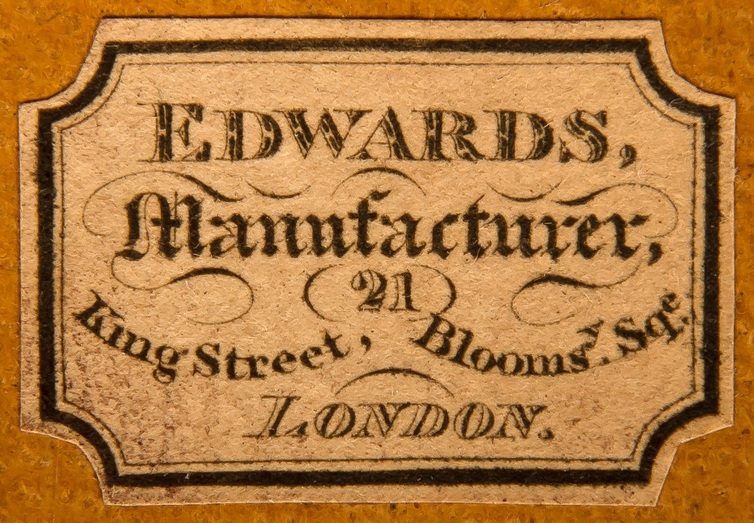 Edwards paper manufacturer’s label from c.1830.